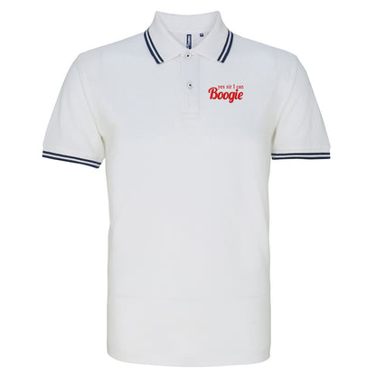 Yes Sir I Can Boogie Retro 70s 80s Disco Dancing Tipped Polo Shirt