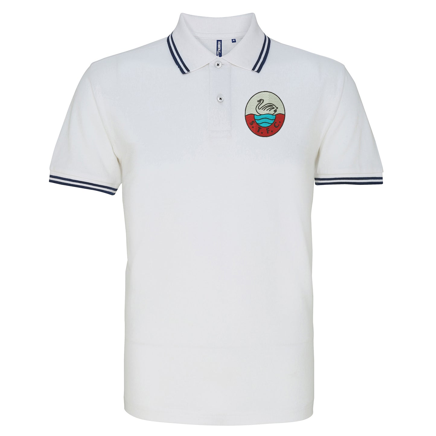 Retro Swansea 1960s Embroidered Tipped Polo Shirt