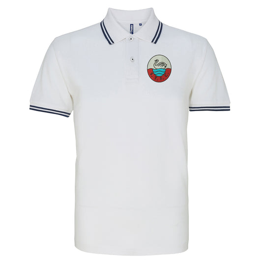 Retro Swansea 1960s Embroidered Tipped Polo Shirt