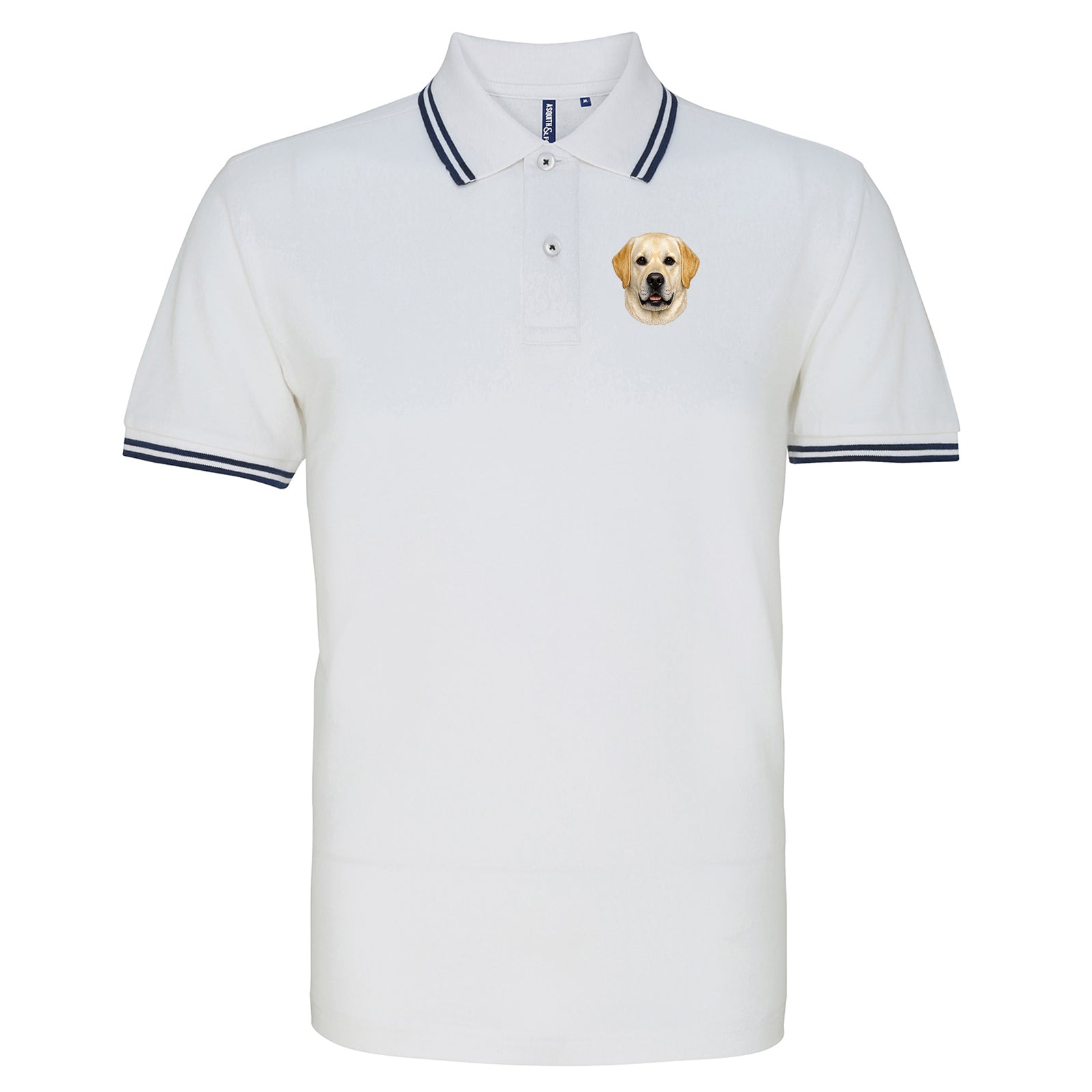 Yellow Labrador Dog Face Tipped Polo Shirt
