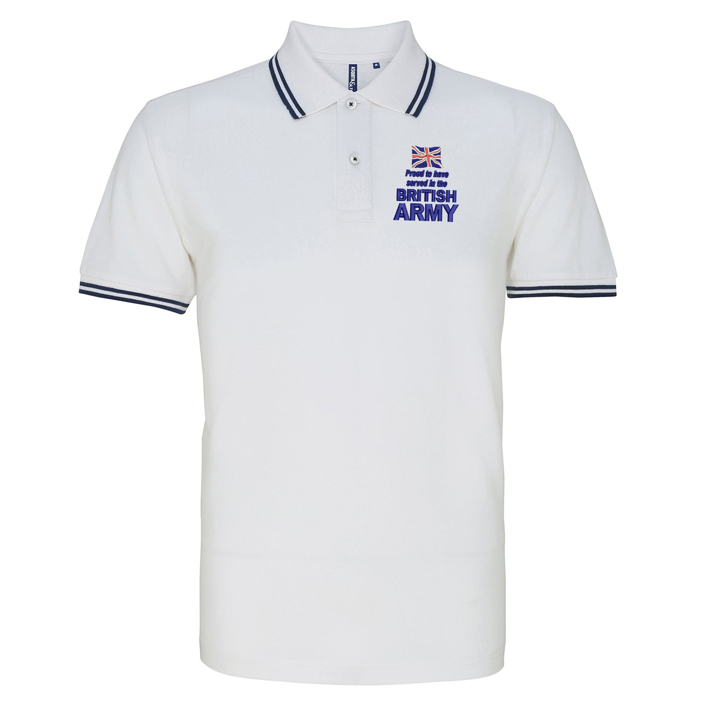 Proud to Have Served in The British Army Embroidered Tipped Polo Shirt