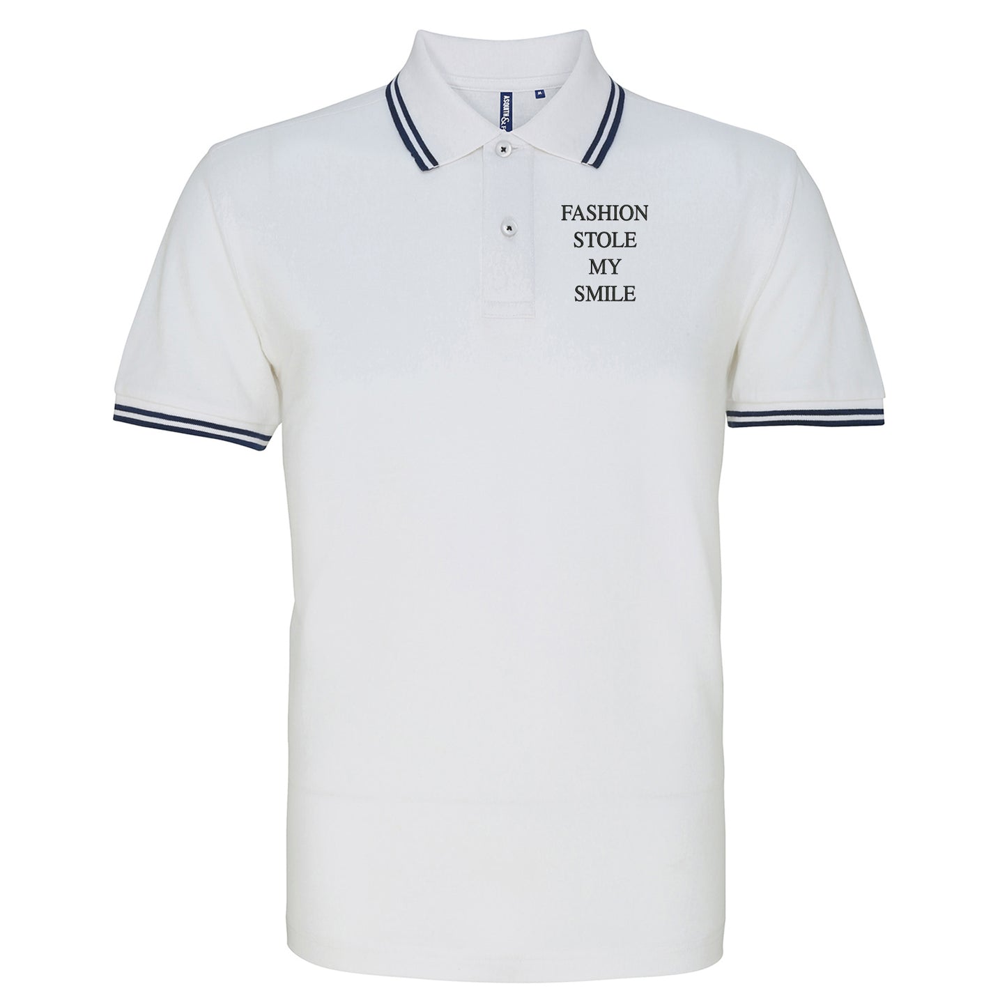Fashion Stole My Smile Tipped Polo Shirt 