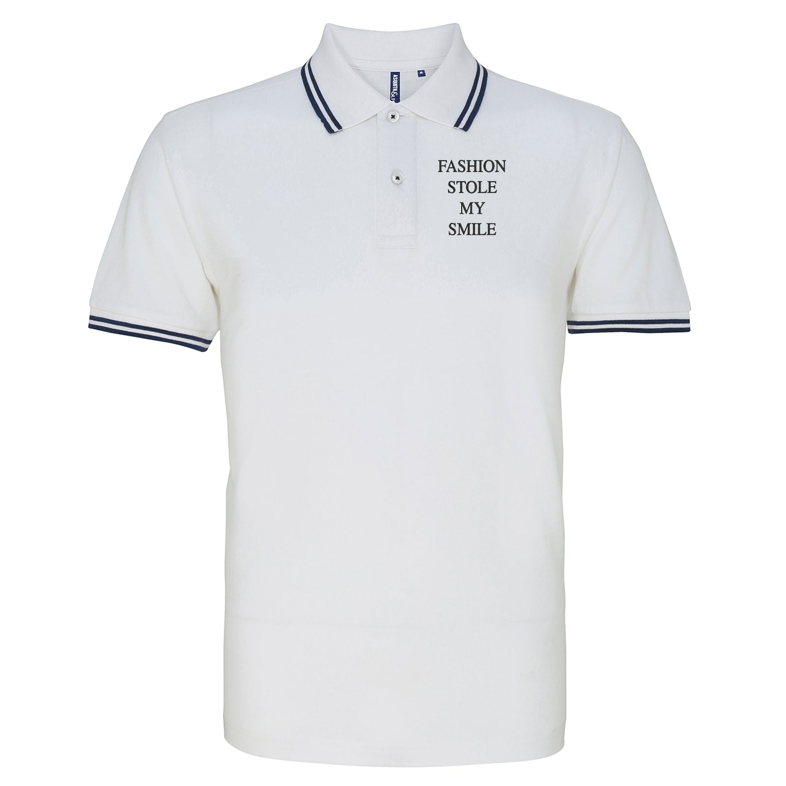 Fashion Stole My Smile Tipped Polo Shirt 