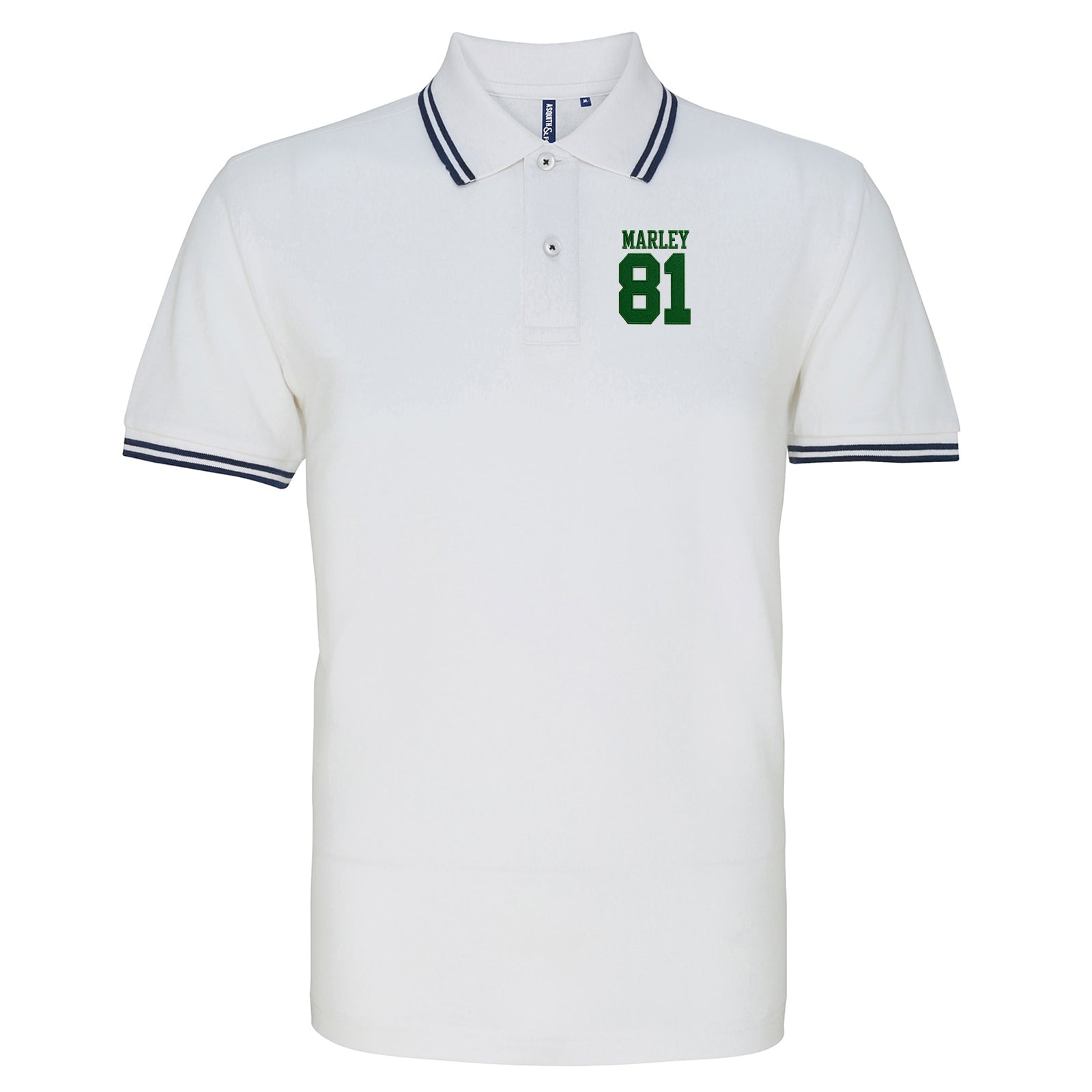 Bob Marley Football Tipped Polo Shirt