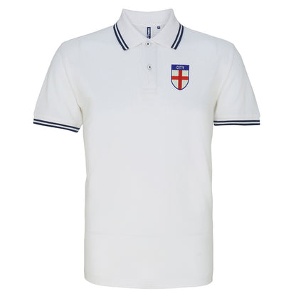 City Flag of England Shield Tipped Embroidered Polo Shirt