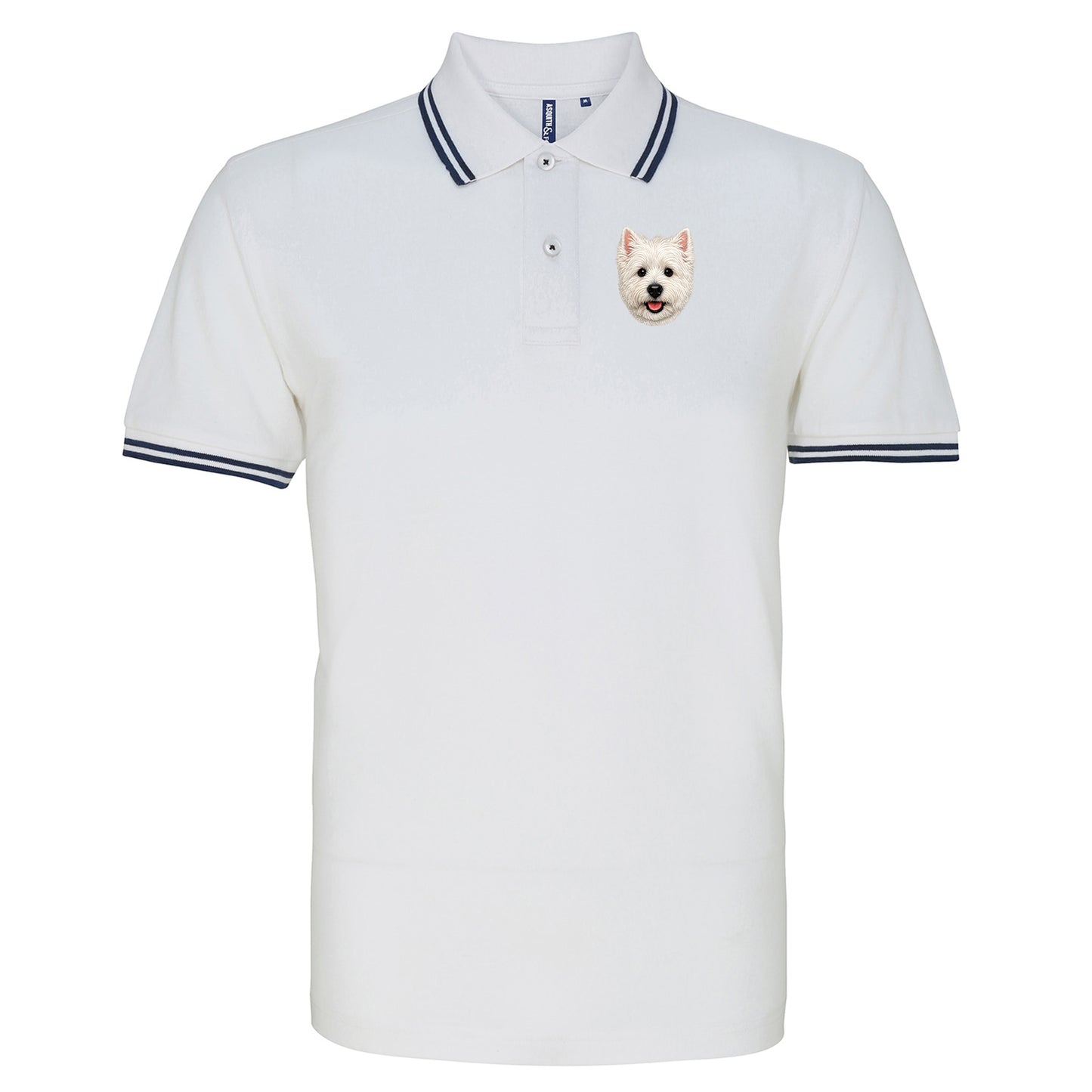 Westie Dog Face Tipped Polo Shirt