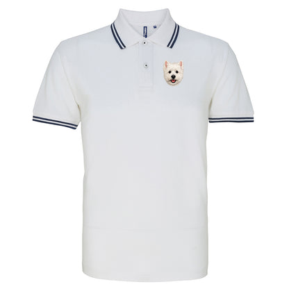 Westie Dog Face Tipped Polo Shirt