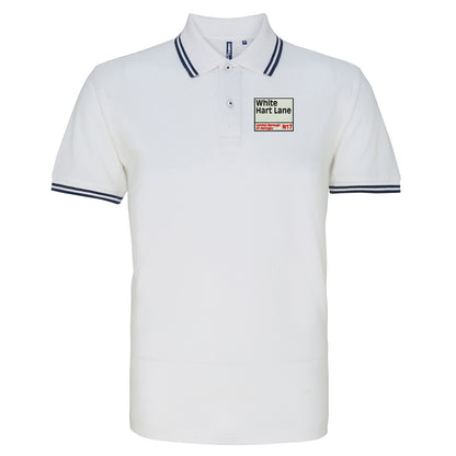 Retro White Hart Lane Tipped Polo Shirt