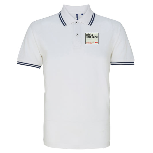 Retro White Hart Lane Tipped Polo Shirt