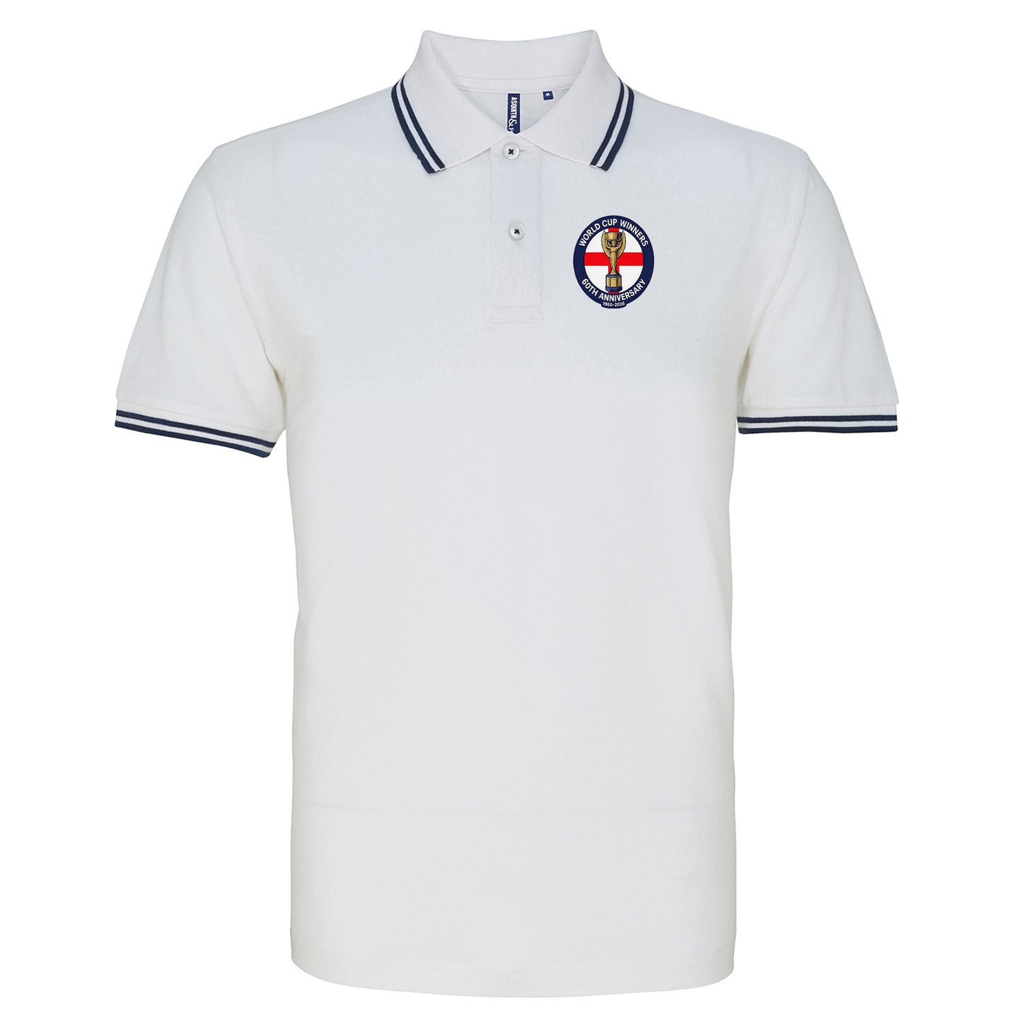 Retro England Football Tipped Polo Shirt