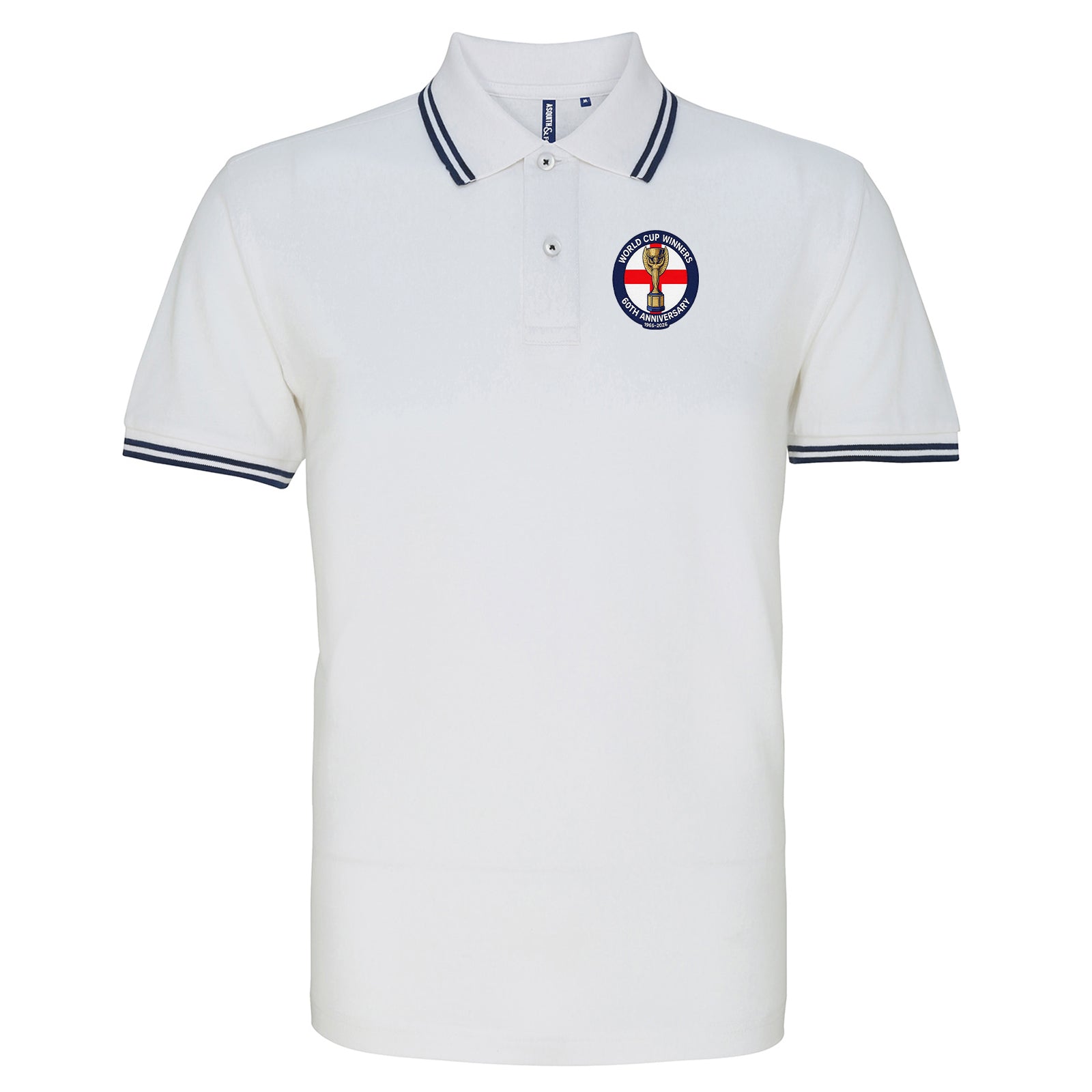 Retro England Football Tipped Polo Shirt