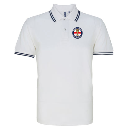 Retro England Football Tipped Polo Shirt