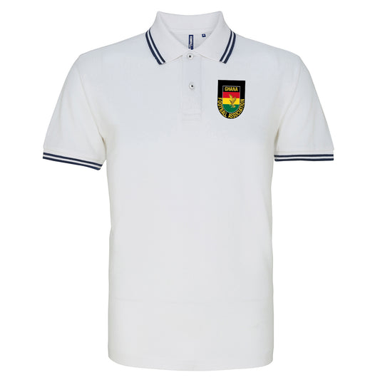 Retro Ghana 1966 Embroidered Tipped Polo Shirt