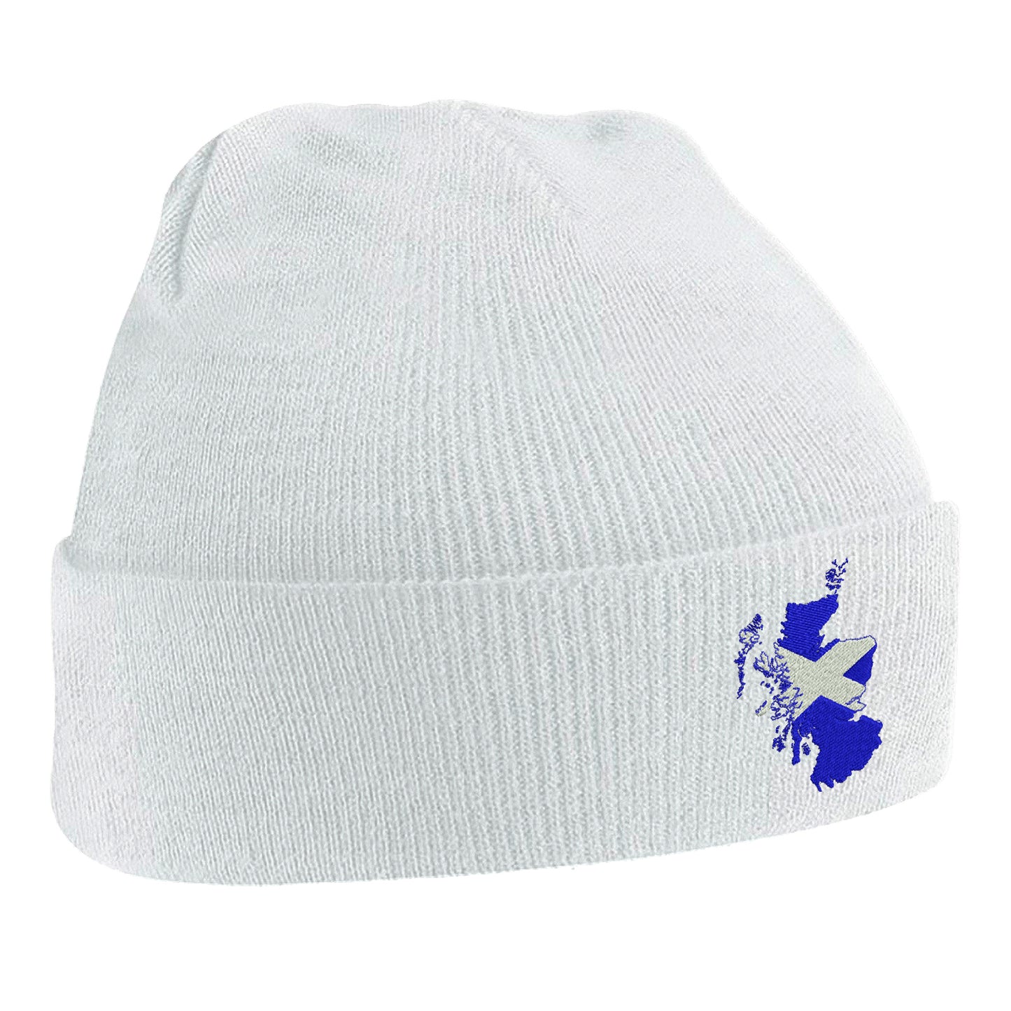 Scotland Flag Map Embroidered Beanie Hat