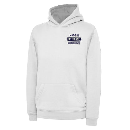Made in Scotland All Original Parts Embroidered Children's Hoodie