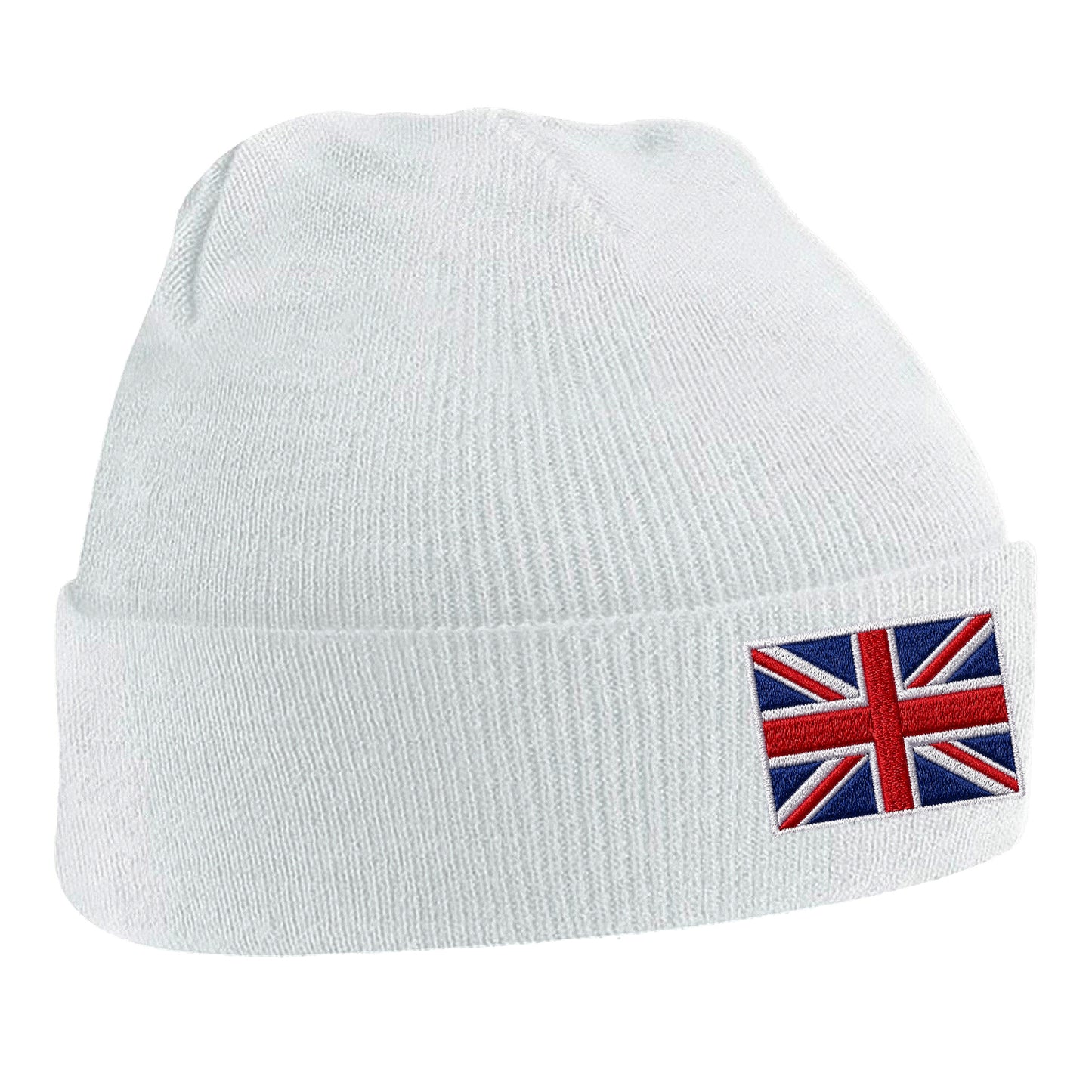 Union Jack Flag Embroidered Beanie Hat