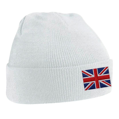 Union Jack Flag Embroidered Beanie Hat