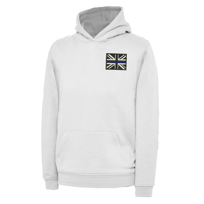Thin Blue Line Union Jack Embroidered Children's Hoodie