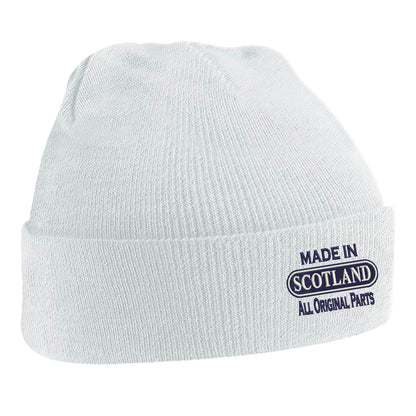 Made in Scotland All Original Parts Embroidered Beanie Hat
