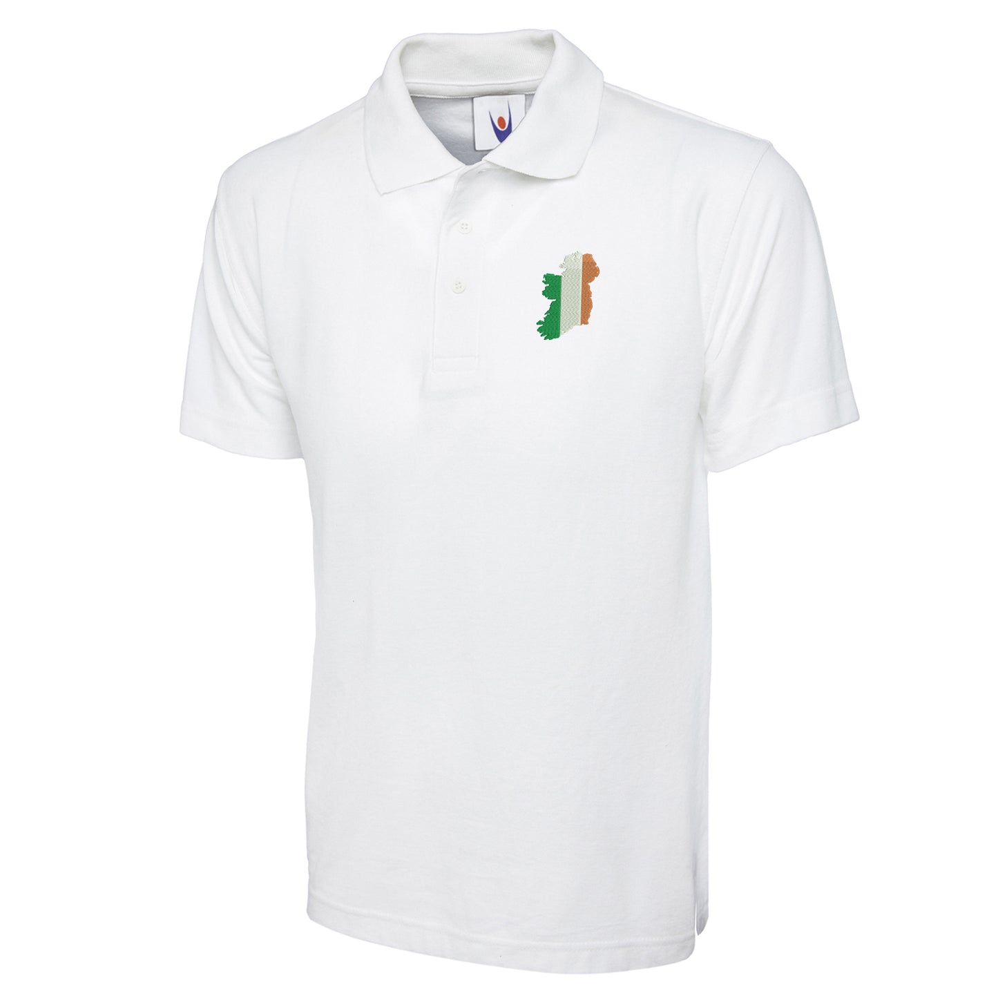 Ireland Flag Map Embroidered Classic Polo Shirt