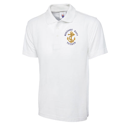 Merchant Navy Veteran Anchor Embroidered Classic Polo Shirt