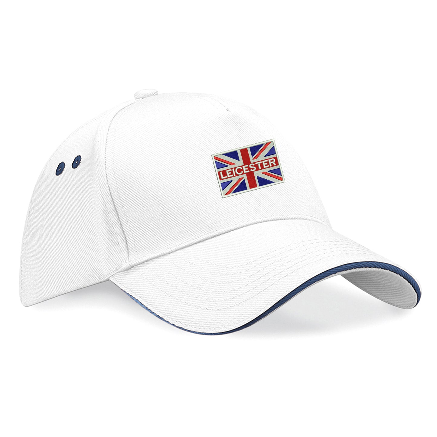 Leicester Coloured Union Jack Embroidered Baseball Cap