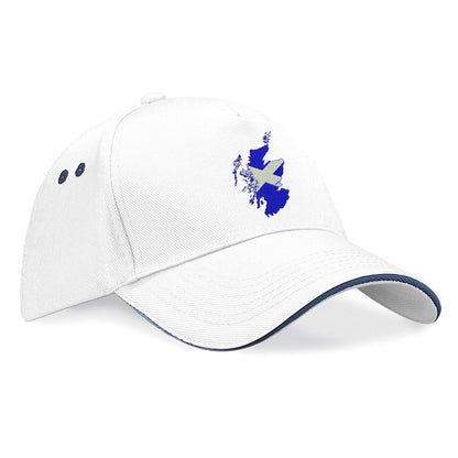 Scotland Flag Map Embroidered Baseball Cap