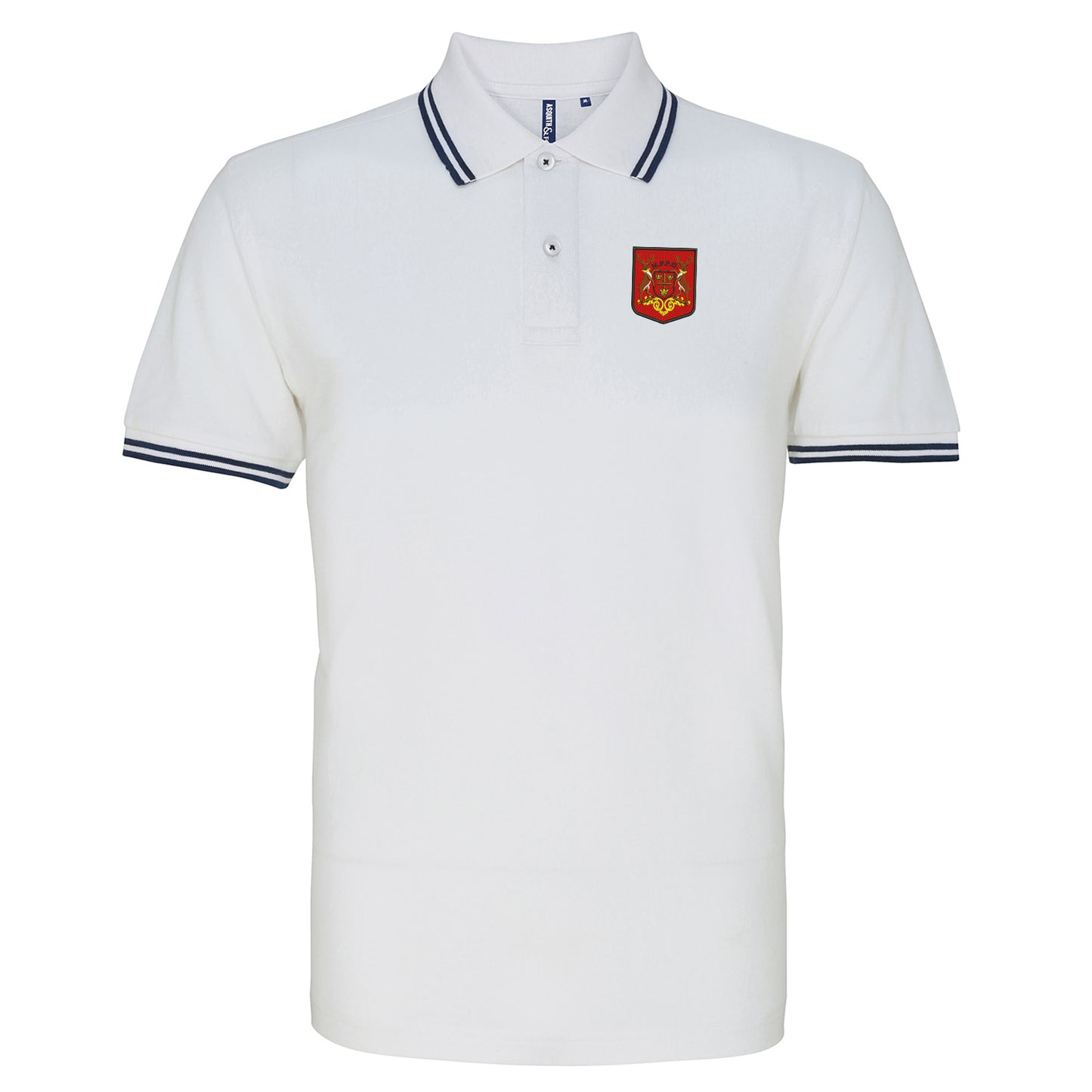 Retro Forest 1970 Shield Embroidered Tipped Polo Shirt