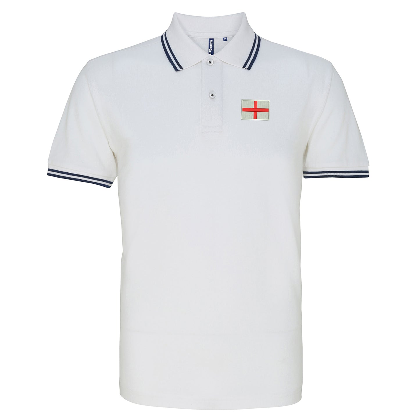 Flag of England Embroidered Tipped Polo Shirt
