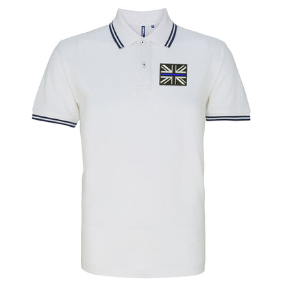 Thin Blue Line Union Jack Embroidered Tipped Polo Shirt