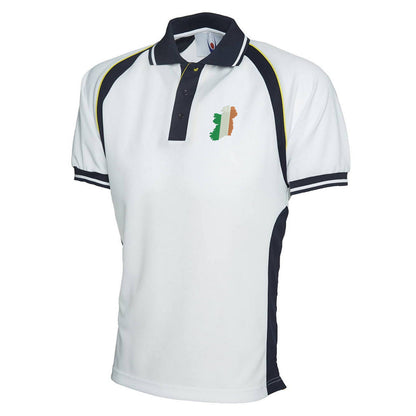Ireland Flag Map Embroidered Polyester Sports Polo Shirt