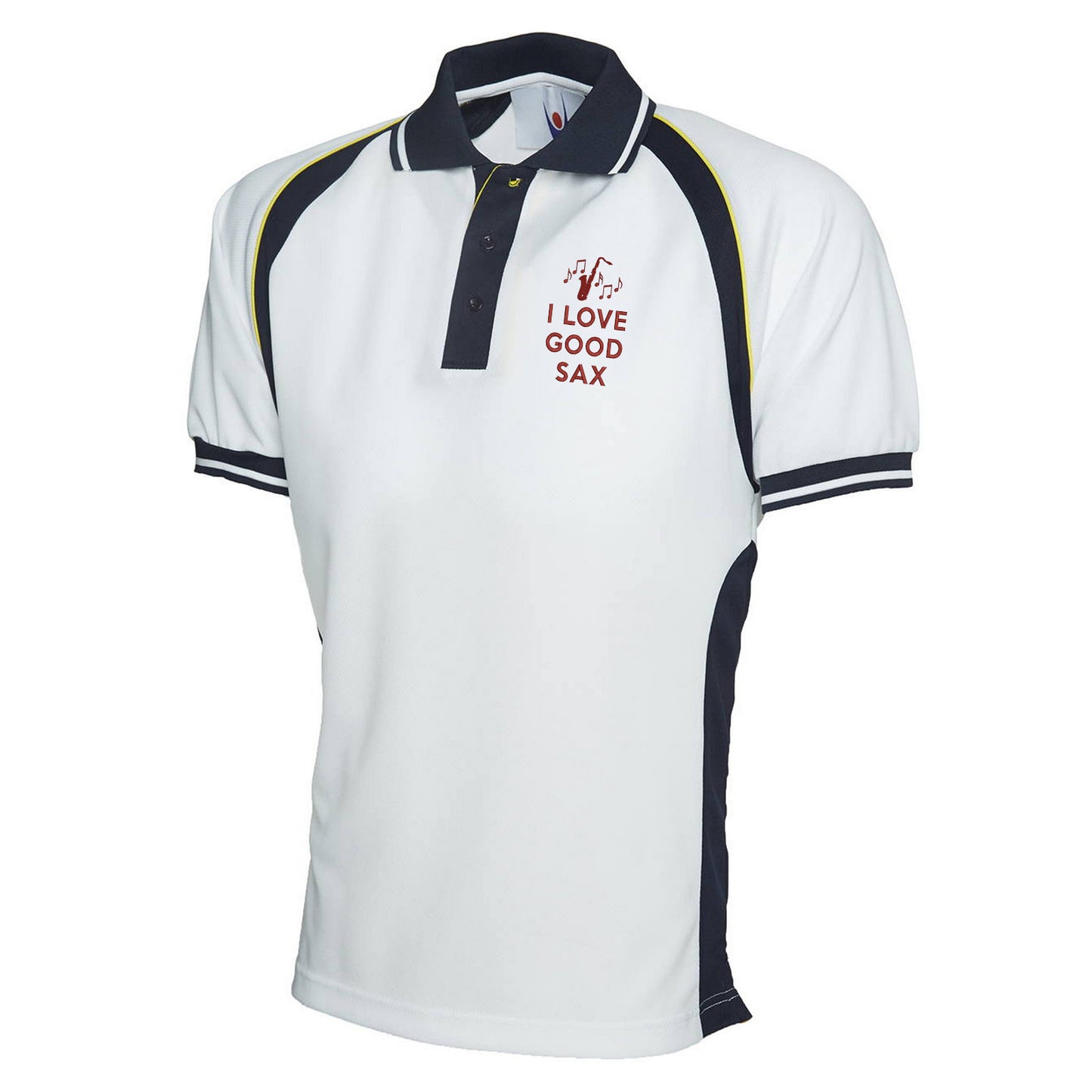 I Love Good Sax Embroidered Sports Polo Shirt