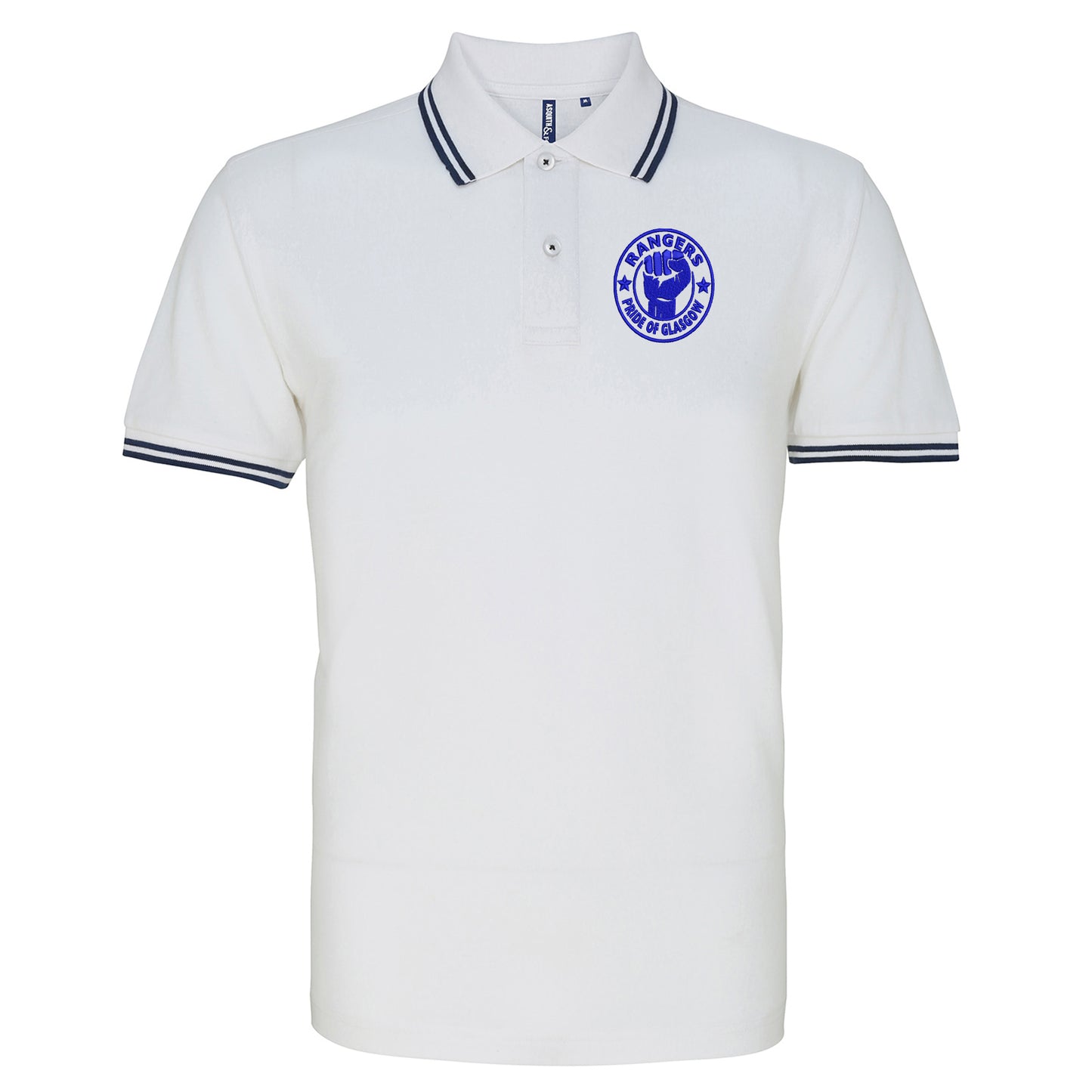 Rangers Pride of Glasgow Embroidered Tipped Polo Shirt