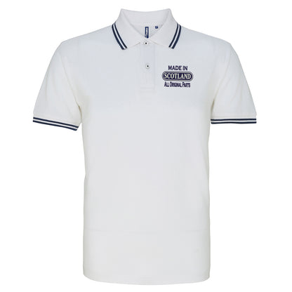 Made in Scotland All Original Parts Embroidered Tipped Polo Shirt