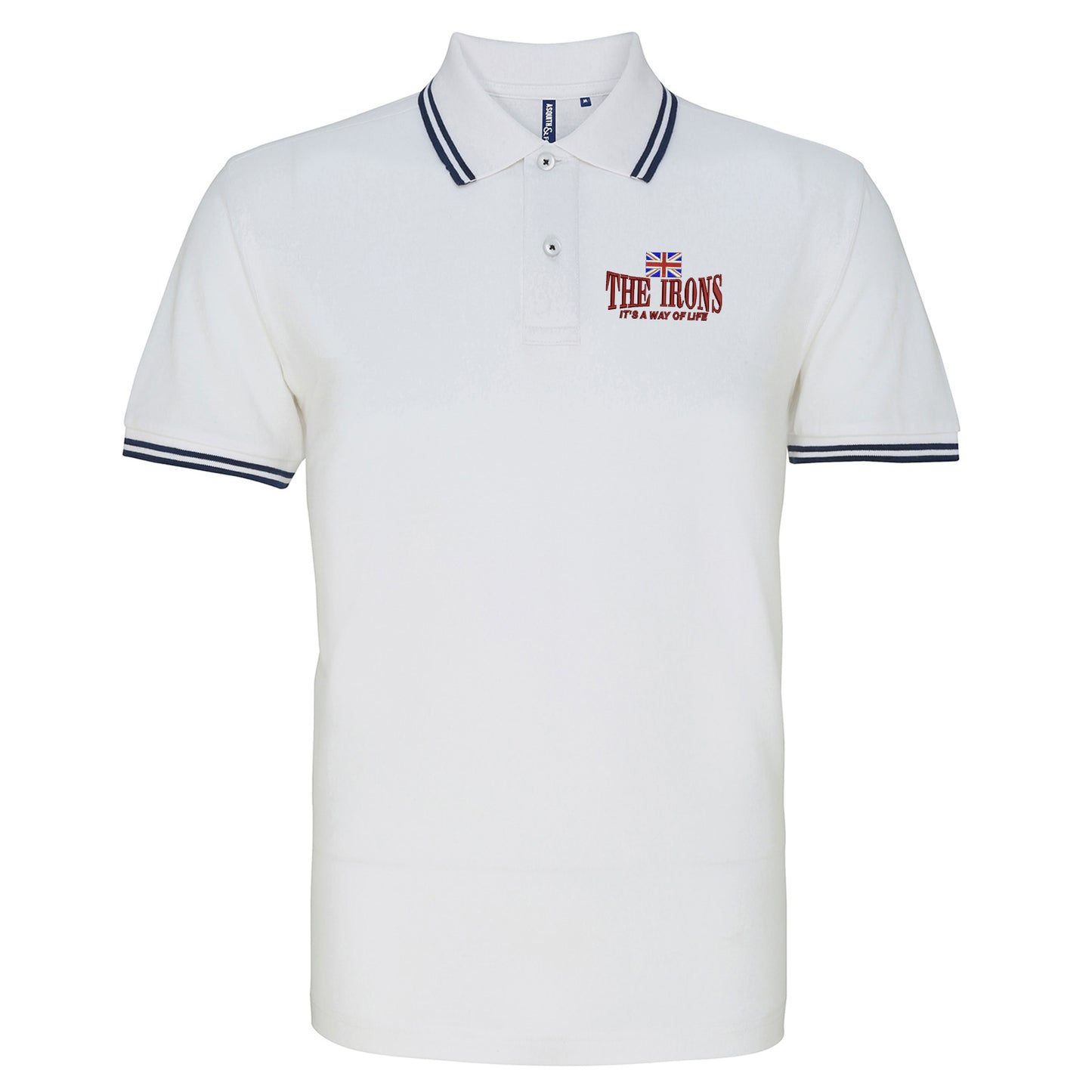 The Irons It's Way of Life Union Jack Embroidered Tipped Polo Shirt