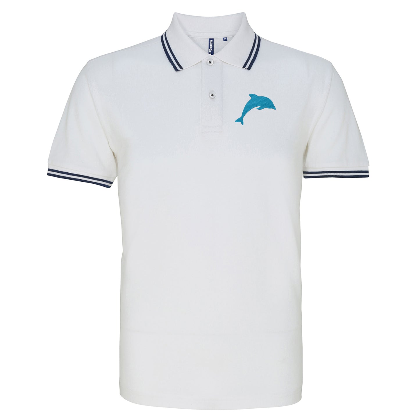Dolphin Embroidered Tipped Polo Shirt