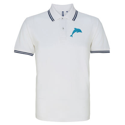 Dolphin Embroidered Tipped Polo Shirt