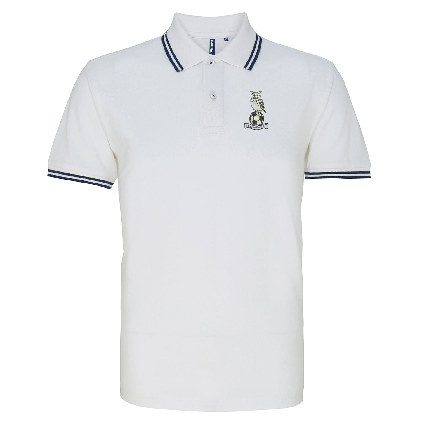 Retro Oldham 1972 Embroidered Tipped Polo Shirt