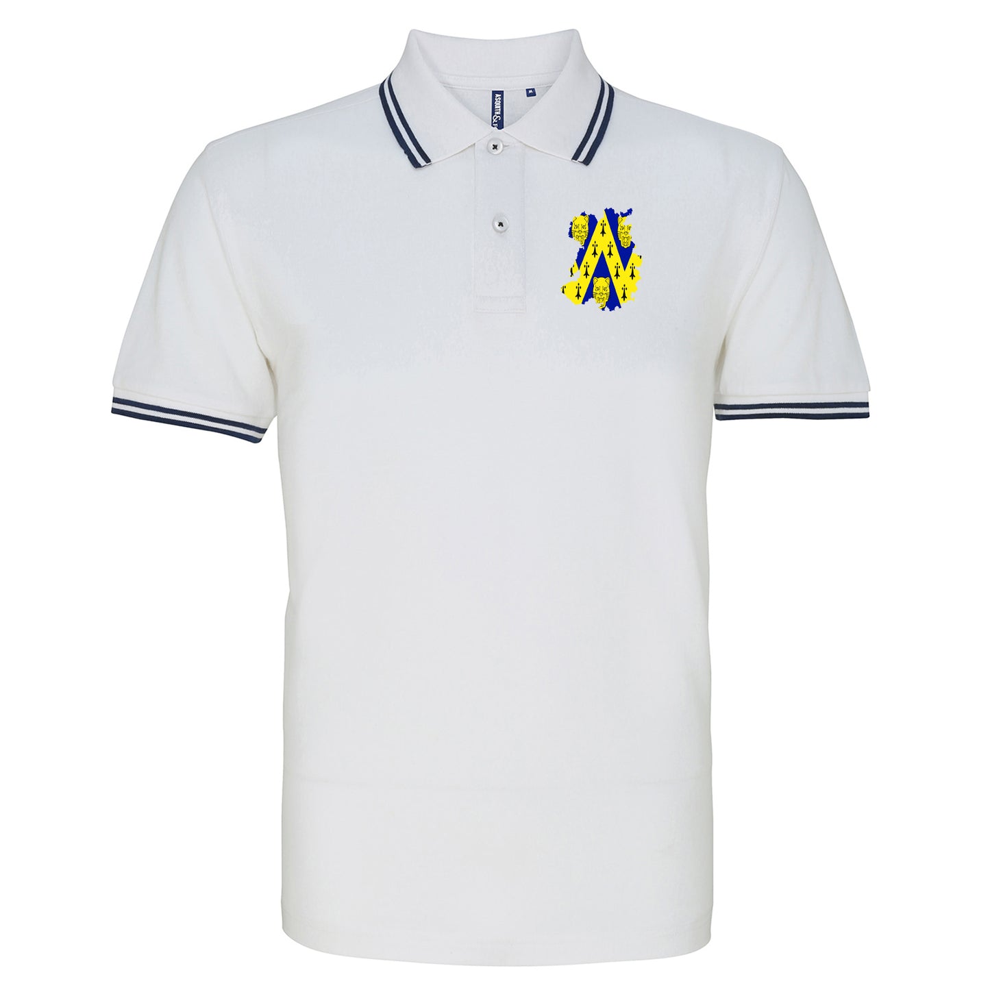 Shropshire Flag Map Embroidered Tipped Polo Shirt