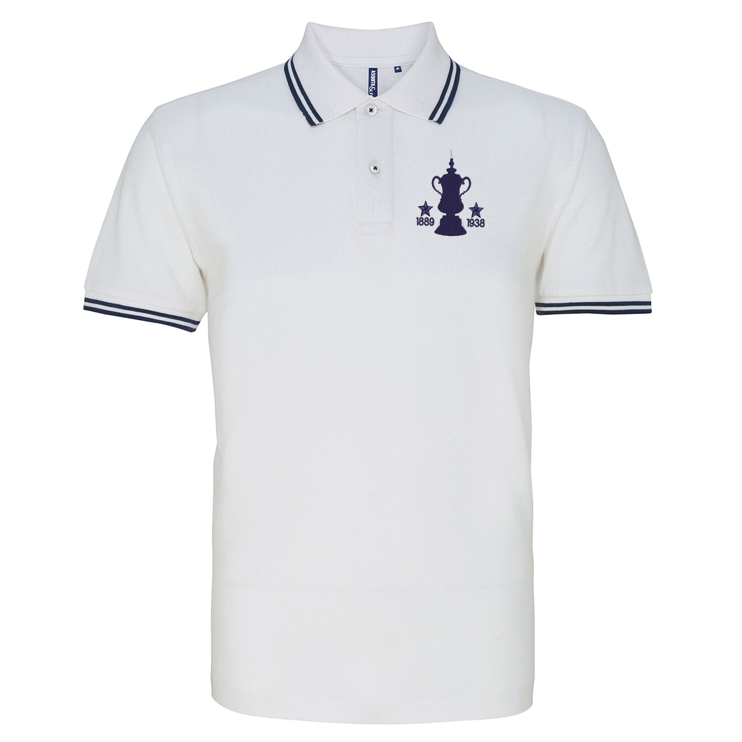 Retro Preston Two Time Cup Winners Embroidered Tipped Polo Shirt