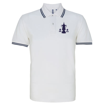Retro Preston Two Time Cup Winners Embroidered Tipped Polo Shirt