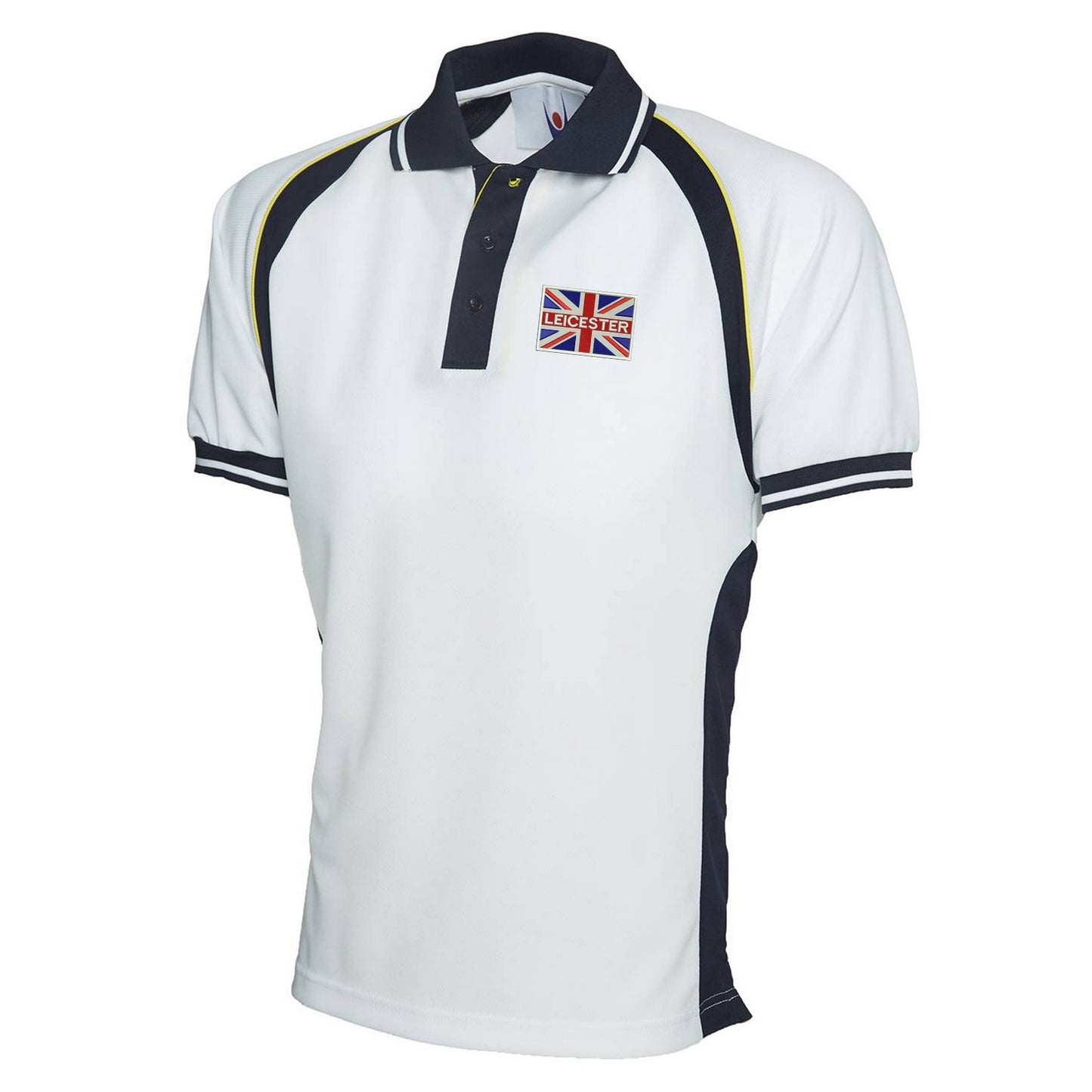 Leicester Coloured Union Jack Embroidered Sports Polo Shirt