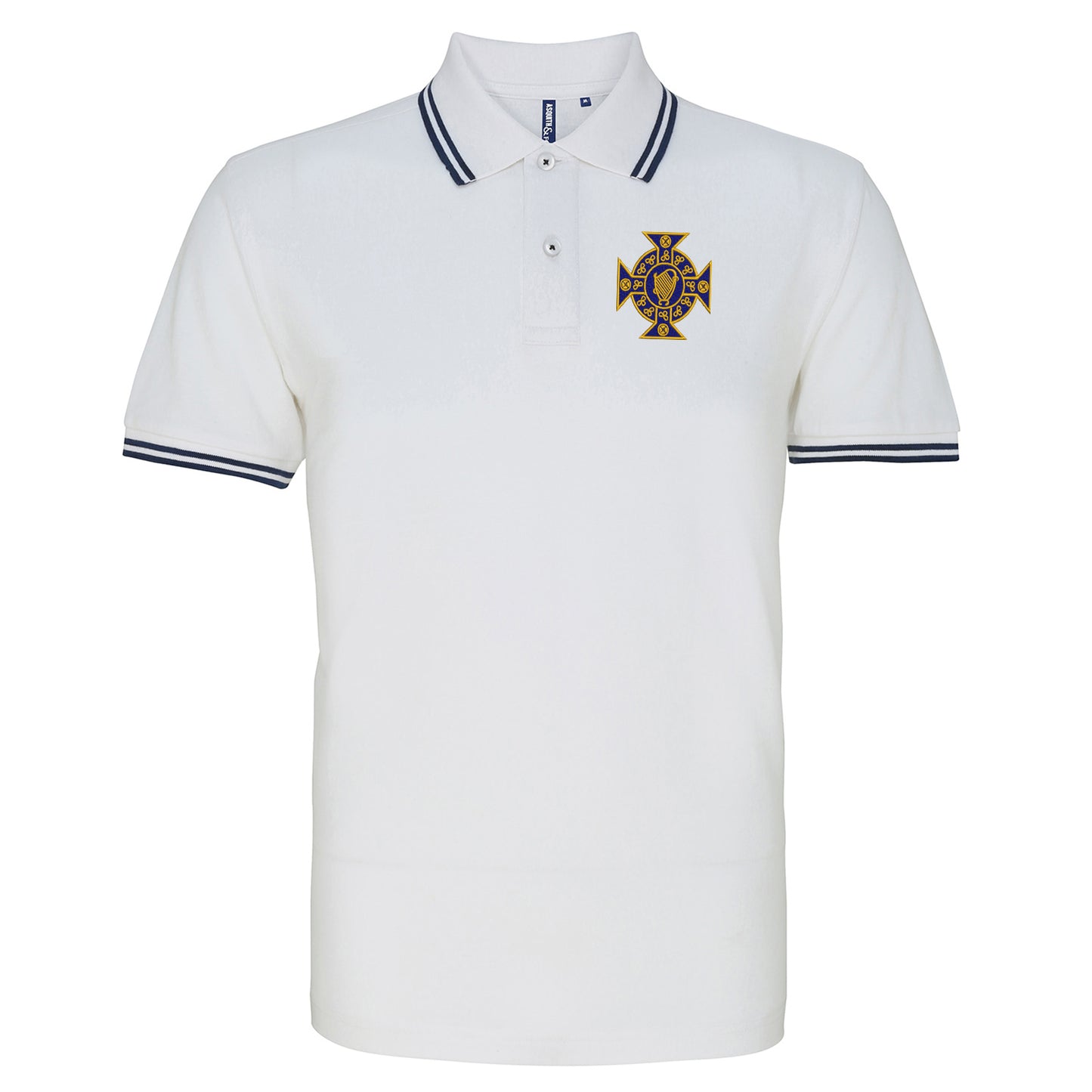 Retro Northern Ireland 1882 Embroidered Tipped Polo Shirt