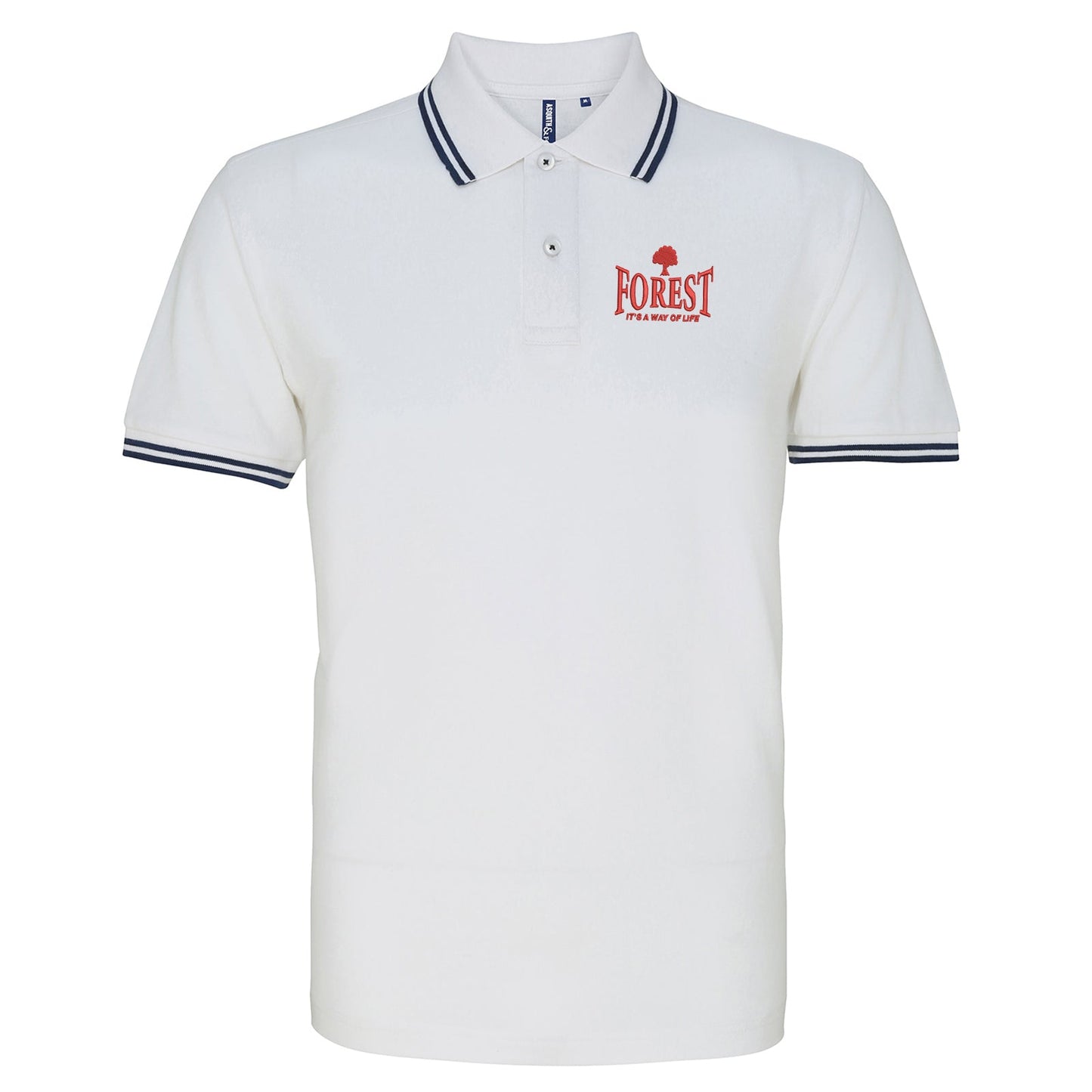 Forest It's a Way of Life Embroidered Tipped Polo Shirt