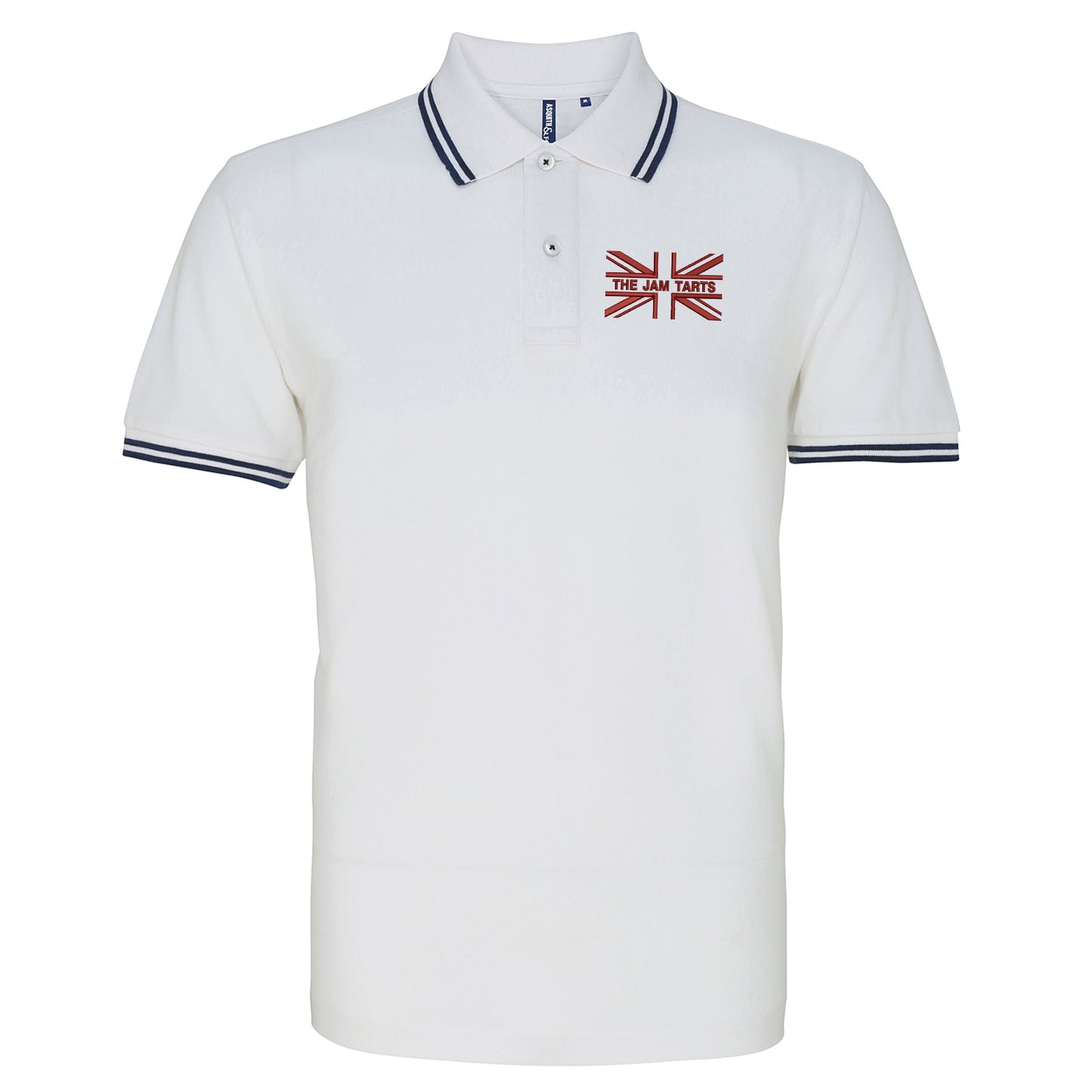 The Jam Tarts Union Jack Embroidered Tipped Polo Shirt