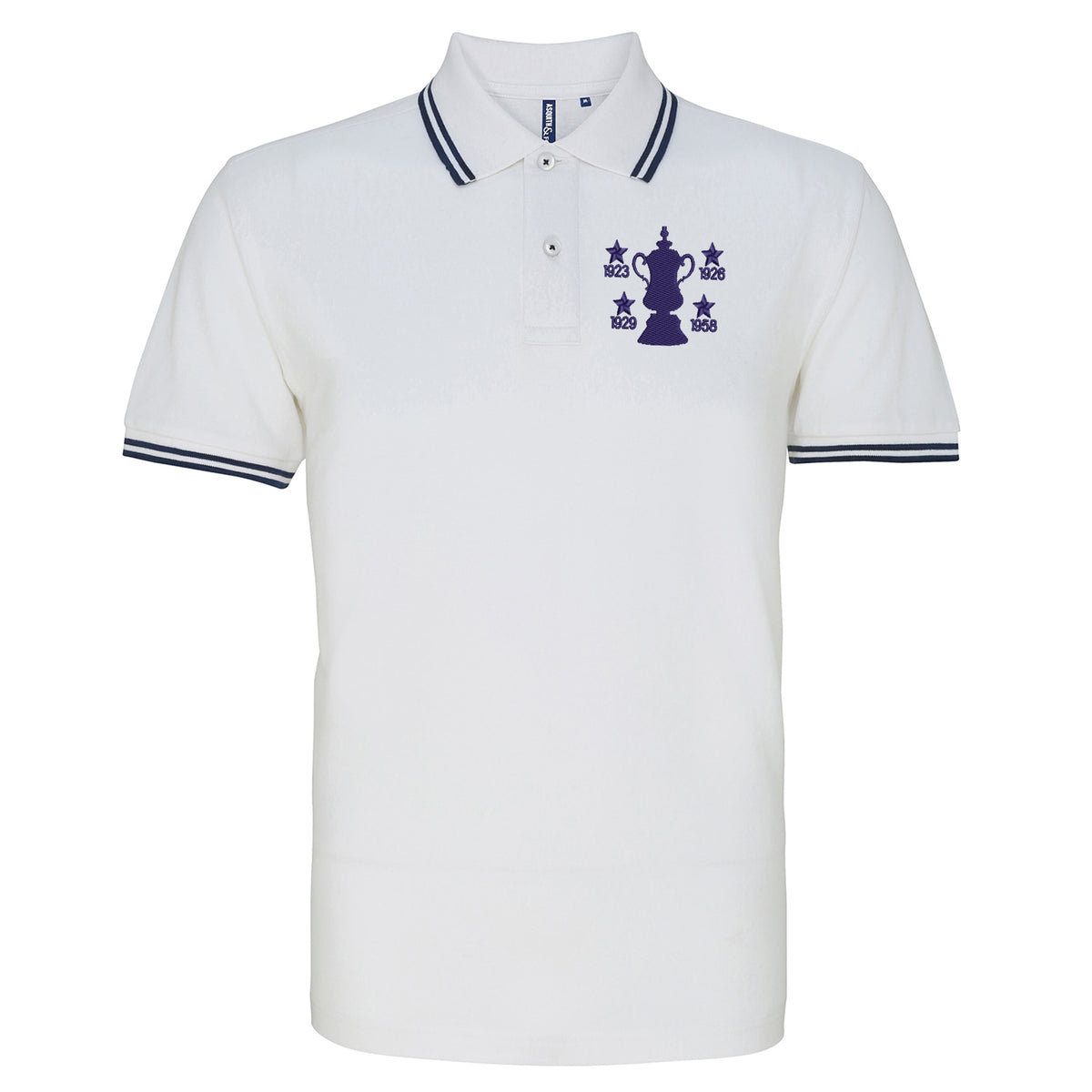 Retro Bolton Four Time Cup Winners Tipped Polo Shirt