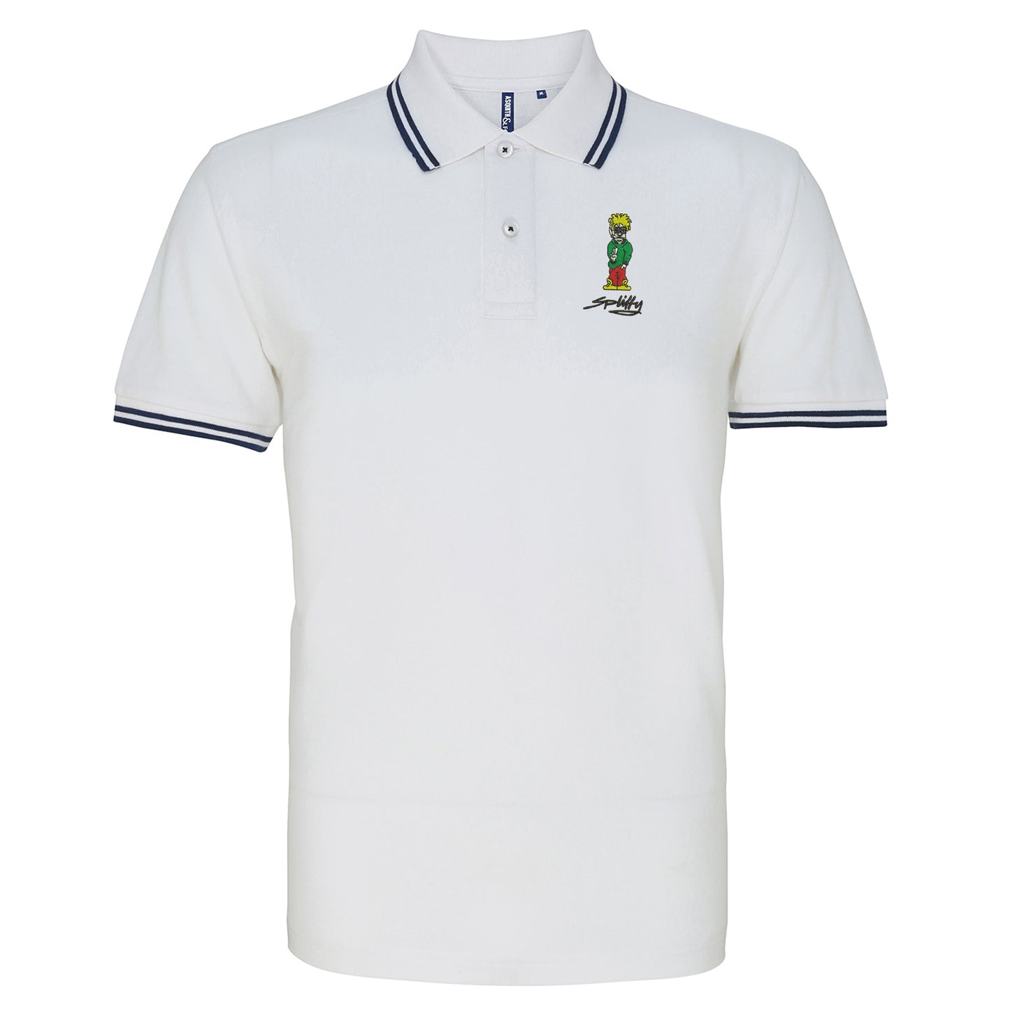Retro Eclipse Embroidered Tipped Polo Shirt