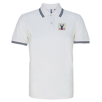 Retro Ross County 1929 Embroidered Tipped Polo Shirt