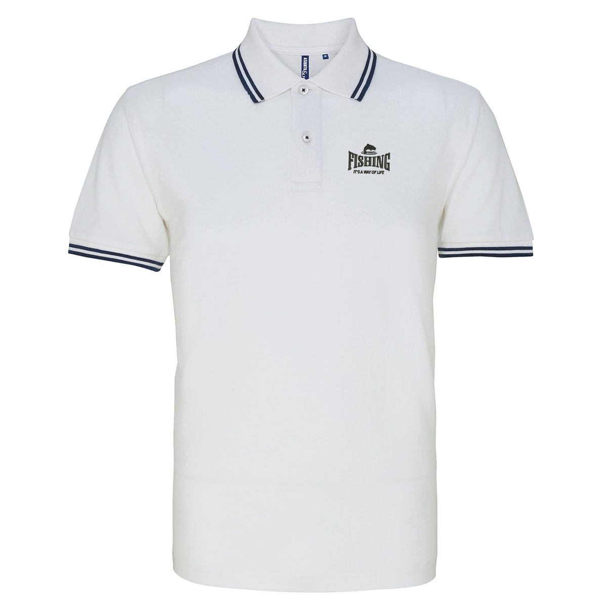 Fishing It's a Way of Life Tipped Polo Shirt