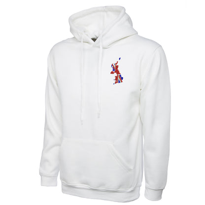 United Kingdom Flag Map Embroidered Hoodie